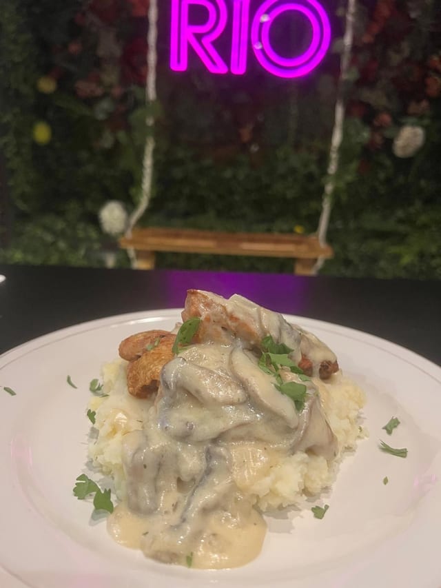 Chicken in cream of Mushroom.