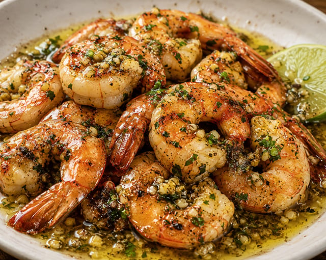 1 Lb Garlic Shrimp.