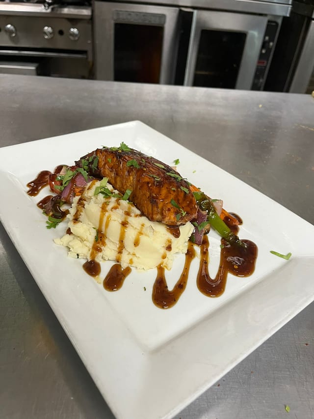 Sweet & Spicy Glazed Salmon.