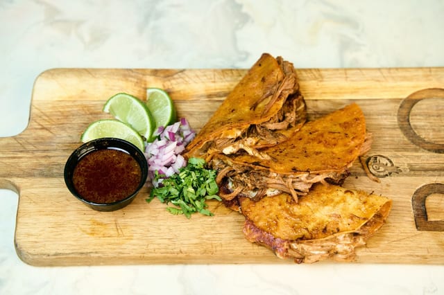 Birria Queso Taco Plate.